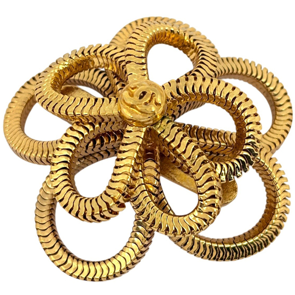 CHANEL Jewelry - CHANEL Gold Logo Brooch